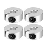 PATIKIL Geteilte Stellringe 8mm Bohrung 25mm OD Aluminiumlegierung Tiefenanschlagringe, Silber, 4er Pack für Maschinenbauindustrie