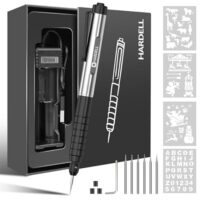 HARDELL Elektrischer Gravierstift für Künstler & Heimwerker, Graviert 60+ Oberflächen, kabellose Mikro-Graviermaschine für Schmuck, Glas, Holz, Stein, Metall