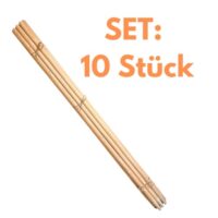 Ersatzstiel für Besen aus Buchenholz, 150 cm lang, Ø 27 mm, 10 Stück
