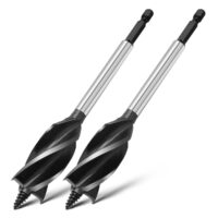 2-teiliger Holzbohrer für weiches und hartes Holz, Sechskantschaft, Schneckenbohrer, Selbstvorschub-Pilot-Spitze, Top 1045 Kohlenstoffstahl, PVC-Rohr