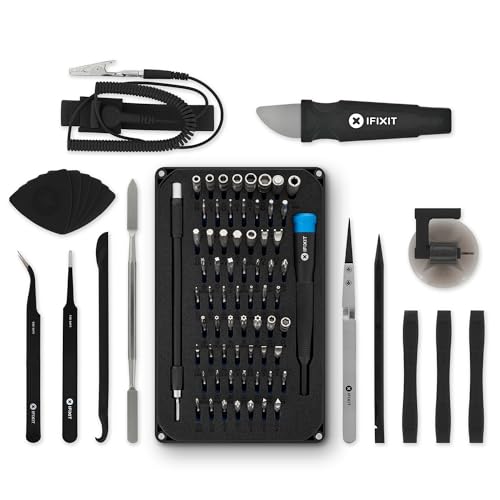 iFixit Pro Tech Werkzeugsatz, umfassendes Reparaturset für alle Elektronik-Reparaturen, inklusive Spudger, Saugheber, Pinzetten und weiteren Einzelteilen.
