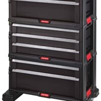 Werkstattwagen KETER Trolley Modul mit 7 Schubladen, ideal für kleine und große Werkzeuge. Abnehmbare Lenkrollen mit Bremsen. Schwarz. Mit Kleinteileorganizer.