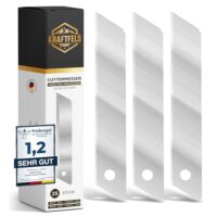 Ersatzklingen für Cuttermesser, hochwertige Carbonstahl-Klingen, ultra scharf und stabil, abbrechklingen für Cutter-Messer, silberfarben