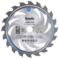 Kreissägeblatt für Akkumaschinen, leichtgängig, speziell für Weich- und Hartholzverarbeitung, Tischlerplatten und Spanplatten