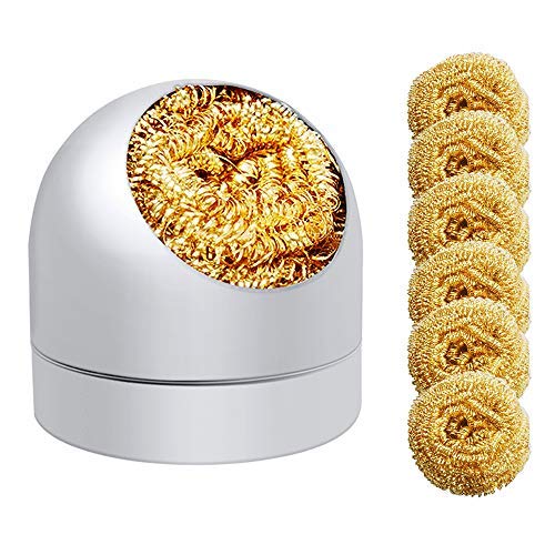 Set zum Reinigen von Lötkolben und Spitzen, inkl. Messing-Spitzenreiniger Halter, 6 Messing-Spitzenreiniger Kugeln, 2 Blechschaber und 6 Lötspitzen Reinigungsschwamm