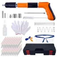 Manuelle Nagelpistole mit 200 Runden Nägeln, 5 Gänge Einstellbares Bolzenschussgerät Nagelpistole für Stahl & Beton