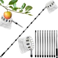 Obstpflücker mit Teleskopstiel, Apfelpflücker und Kirschenpflücker zum Obstgarten-Management