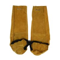 Schweißerschutzhülschen mit goldenem Halsband, atmungsaktiv und feuerfest, ideal für sicheres Arbeiten bei der Handwerksarbeit oder im Werkstattbereich.