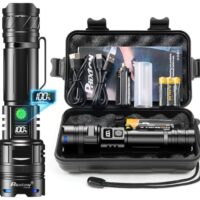 Taschenlampe mit extrem hoher Helligkeit, LED-Aufladbar, 1 Lichtmodus, großer Reichweite, wiederaufladbare Flashlight für Outdoor-Sicherheit und Camping
