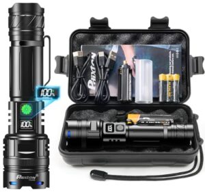 Taschenlampe mit extrem hoher Helligkeit, LED-Aufladbar, 1 Lichtmodus, großer Reichweite, wiederaufladbare Flashlight für Outdoor-Sicherheit und Camping