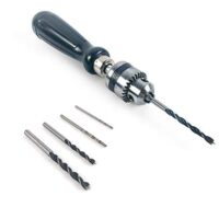 Hand Drill Set mit 5 Mini-Spiralbohrern für DIY-Projekte, Holzbearbeitung, Lehmbearbeitung und Schmuckherstellung