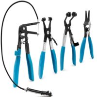 Schlauchklemmenzange Set mit Geradem Hals und Ratschenverriegelung für Kraftstoffschläuche, Kühler- und Ölschläuche