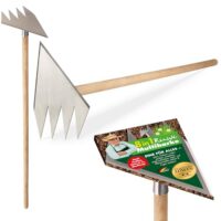 Multifunktionales Gartenwerkzeug mit 8 Funktionen: Fugenreiniger, Hacke, Gartenharke, Grubber, Sauzahn, Unkrauthacke, Pflanzlochbohrer und mehr