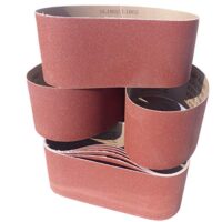 Set aus 10 hochwertigen Schleifbändern mit Korund gefüllt, ideal für die Bearbeitung von Holz, Metall, Farbe, Kunststoff und Lack