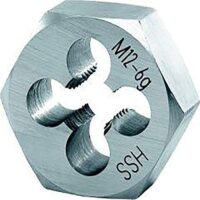 Schneideisen mit DIN 382 HSS-Material, M24-Konfiguration und sechskantiger Schnittkante für präzises Nachschneiden und Gewindeschneiden