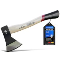 Holzaxt SH 80 mit Hickory Stiel und C 45 Carbon Klinge für Holzbearbeitung, Universalaxt, Spaltaxt