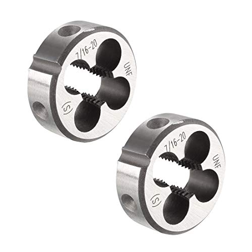 Rundeisen von sourcing map, legiertes Werkzeugstahl für Gewindearbeiten, 2 Stück, 7/16"-20 UNF Rechtsgewinde