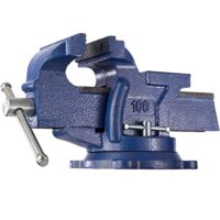 Schraubstock drehbar, Amboss, Tischschraubstock massiv aus Gusseisen, 360° drehbar für Montage auf Werktisch, Werkbänke und Werkstatttisch mit Spannweite von 125 mm