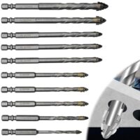 UHETLET 10 Stück Fliesenbohrer Set, Glasbohrer in verschiedenen Größen für effizientes Bohren von Glas, Keramik, Fliesen und anderen Materialien