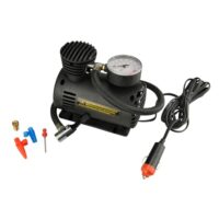 Unitec Kompressor mit Manometer, leistungsstark für Autoreifenanbringung, 18bar Maximaldruck, integriertes Messwerkzeug und Kabel