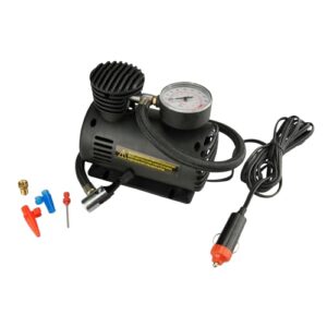 Unitec Kompressor mit Manometer, leistungsstark für Autoreifenanbringung, 18bar Maximaldruck, integriertes Messwerkzeug und Kabel