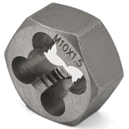 Utoolmart Sechskant-Gewindeschneider mit hoher Qualität, wärmebehandeltem Karbonstahl, Teilung M10 x 1,5