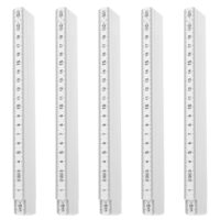 Zollstock mit 5 Stück, 2 Meter Länge, aus Kunststoff, skaliert und miniaturisiert, für Tischler, Maurer und Baustellen