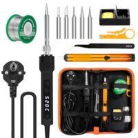 120W LED Lötkolben Set für Elektronik Reparatur mit integriertem Thermometer, präziser Temperaturregelung und schnellem Aufheizen von 180-520°C. Perfekt geeignet für Schweißarbeit und -platinen.