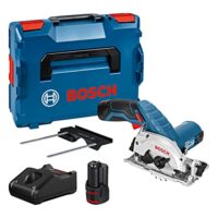 Bosch Professional 12V System Akku Kreissäge GKS 12V-26 mit Sägeblatt Ø 85mm, inkl. 2x 3.0Ah Akku und Schnellladegerät