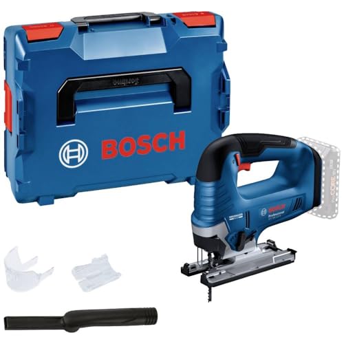 Bosch Professional 18V System Akku Stichsäge GST 18V-125 B mit Bügelhandgriff und Neigungsschnitte bis 45 Grad in L-BOXX für Heimwerker und Profis