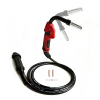 MIG MAG Schweißbrenner Schutzgas Schlauchpaket MB15 15AK, biegsamer Brennerhals für enge Stellen mit 3m Kabel und Euro-Zentralanschluss