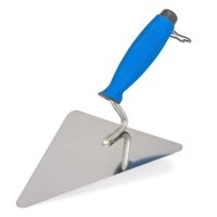 Dreieckskelle mit Gummigriff für Maurer und Bauarbeiten - Rostfreier Edelstahl, 180 mm lang