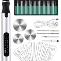 Elektrische Gravierstift, Gravierwerkzeugsatz für Schnitzen, Glas, Holz, Metall, Stein, Kunststoff, Keramik, Schmuck und Nägel