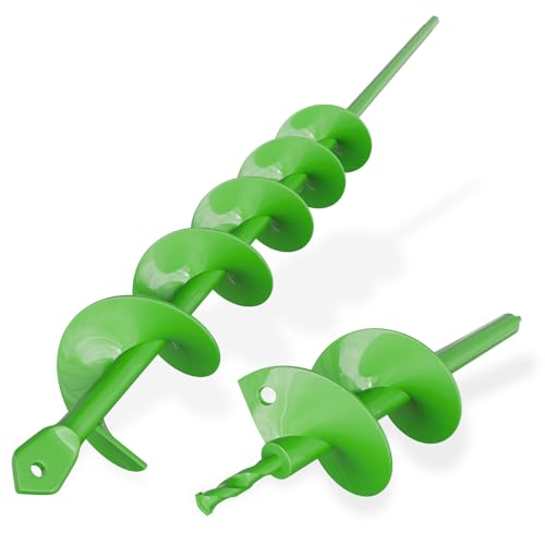 Gartenbohrer Erdbohrer 2PCS für Akkuschrauber, Grabungswerkzeug zum Pflanzen und Bohren