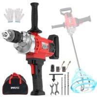 IMAYCC 2-in-1 Bohren Rührwerk Set, Tragbarer Betonmischer 3200W 20A für Bohren und Mischen