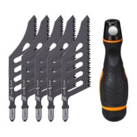 5-teiliges Stichsägeblatt aus Hartstahl für saubere Schnitte bei DIY-Projekten und in Weichholz, Faserplatten und Sperrholz