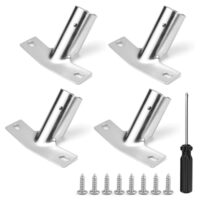 4 Stück Besenstielhalter, Metallstielhalter für Besenstiele bis ø 23,5 mm, Halterung mit Schrauben und Schraubendreher