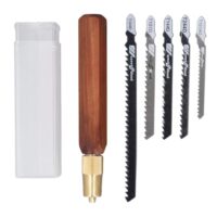 Abnehmbares Handsägen Set, Sechseckige Zug-Handsäge aus Holz mit 5 Stichsägeblättern - ideal für verschiedene Holzbearbeitungsaufgaben wie Schneiden und Hobeln.