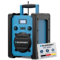 Blaupunkt BSR 30 Baustellenradio mit Akku - Tragbares Radio mit Bluetooth und robusten Design (AUX-IN, 10 Watt RMS, Schutzklasse IPX5)