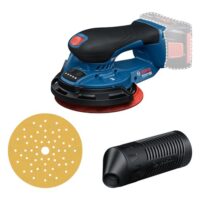 Bosch Professional 18V System Akku-Schleifer GEX 18V-150-3 mit Schleifpapier, Staubbox und Schutzring - Leistungsstarkes Werkzeug für Heimwerker