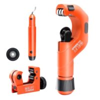 Rohrschneider Set mit Entgrater, multifunktionale Rohrschneidemaschine für Kupfer, Aluminium, Edelstahl und Kunststoff, perfekt für Heimwerker, kompaktes Design, leichtgängige Klinge aus gehärtetem Werkzeugstahl