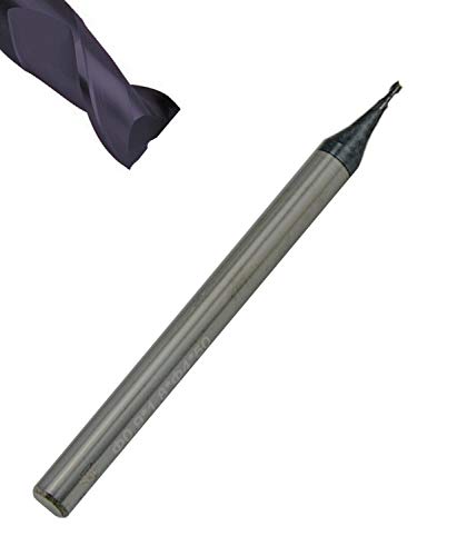 Corintian VHM Micro Schaftfräser 2 Zähne mit AlTiN Beschichtung, Ø 0,2 – 0,9mm, für High Performance Cutting HPC geeignet, Ø 0,2mm