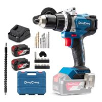 Hochwertiger Akku-Schlagbohrschrauber 18V mit 120Nm Drehmoment, Bürstenloser Motor, 2x4,0Ah Akkus, 24+3 Drehmomentstufen, ideal für Schrauben, Bohren und Schlagbohren