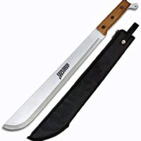 stabiles Werkzeug für Outdoor-Aktivitäten, Machete mit Holzgriff und schärfter Klinge aus AISI 420 Stahl, perfekt für Camping, Survival und Buschmesserfahrung.