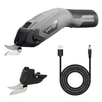 Kabellose elektrische Schere 4.0V, Stoff- und Kartonschneider mit Sicherheitsschloss, 2 Schneidköpfen, Multi-Cutter Wiederaufladbar Elektrischer Schneider Teppichschneider - Kabelloses Schneiden von Stoffen und Karton