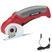 Elektrischer Schneidmechanismus mit Sicherheitsschalter für schnelles und effizientes Schneiden von Karton, Leder, Teppich und Filz. Komfortable Leichte Schere mit 240 Hüben pro Minute Geschwindigkeit.