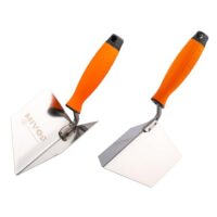 Eckenkelle mit Softgriff aus rostfreiem Edelstahl, 2 x Eckenkellen für Innen und Außen, ideal für Verputzarbeiten, Mauerarbeiten und Trockenbauarbeiten