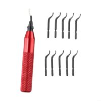 Entgratungswerkzeug mit 10 Stück BK3010 für HSS Klingen, Schwenkkopfgriff für Metall, Holz, Kunststoff, ABS, für PLA-Finish, für CNC-Metallbearbeitungszubehör für 3D