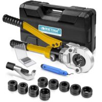 Professionelle Presszange für Kupferrohr und Verbundrohr, hydraulisches Profi-Presssystem mit Rohrschneider und Entgrater