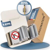 Selbstklebender Besenhalter & Gerätehalter Wand ohne Bohren und Schrauben, robuste Wandhalterung aus Edelstahl für Besen, Werkzeug, Pfannen, Garten, Werkstatt, Garage, Küche, Badezimmer